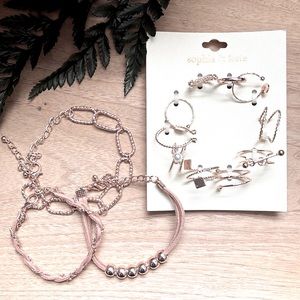 Rose gold bracelet and ring lot